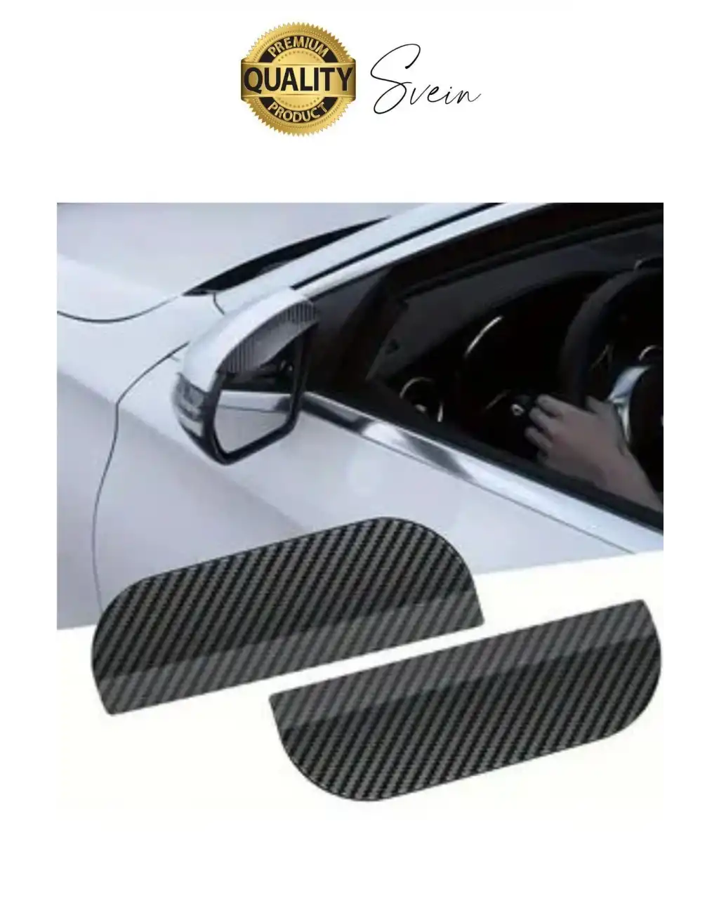 Dayanıklı Araba Ayna Yağmur Koruyucu Siper Karbon Desenli Oto Aksesuar Uyumlu Kolay Montaj 1 Çift