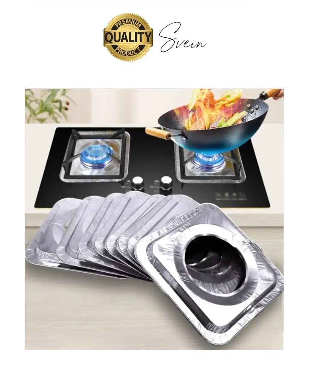 Dayanıklı 10 Adet Alüminyum Ocak Koruyucu Folyo Kare Kir Bırakmaz Yağ Sıçrama Yanmaz Yapışmaz Gümüş