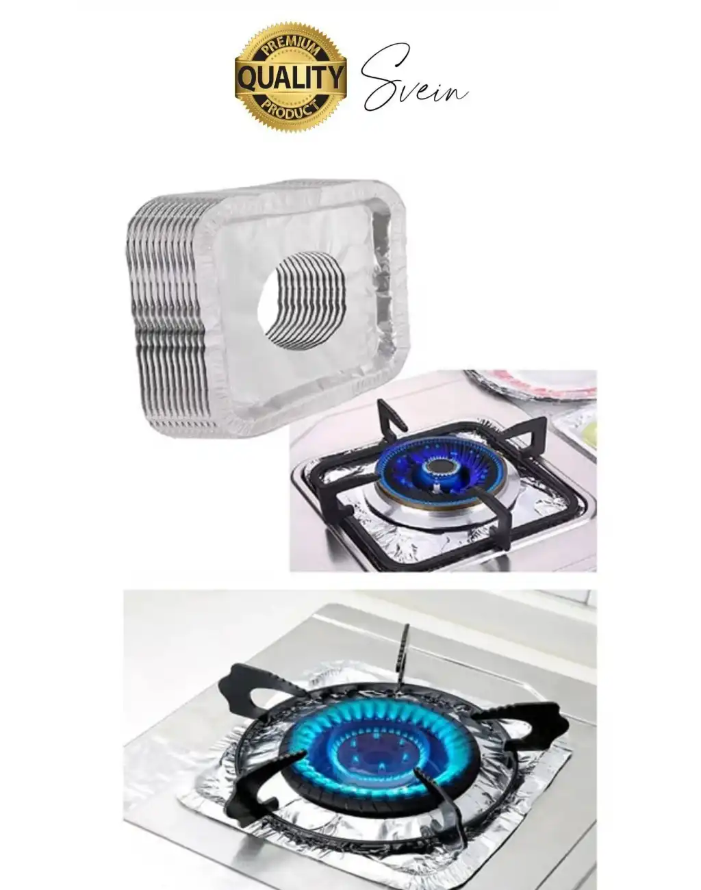 Dayanıklı 10 Adet Alüminyum Ocak Koruyucu Folyo Kare Kir Bırakmaz Yağ Sıçrama Yanmaz Yapışmaz Gümüş