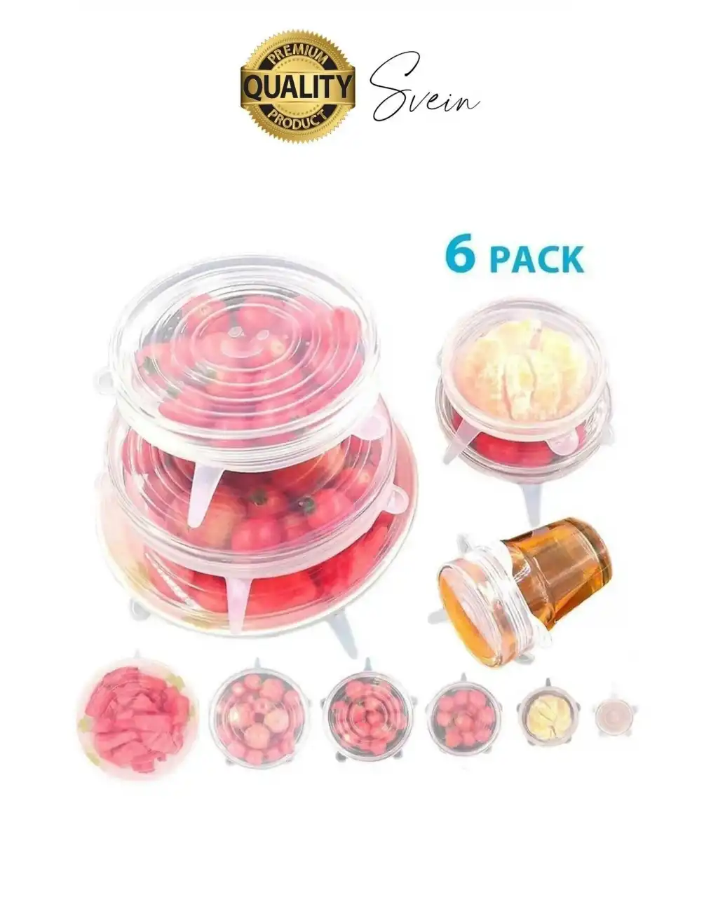 Sızdırmaz 6lı Silikon Kase Kavanoz Kapatma Kapak Seti Esnek Uyumlu Yırtılmaz Streç Saklama Kabı