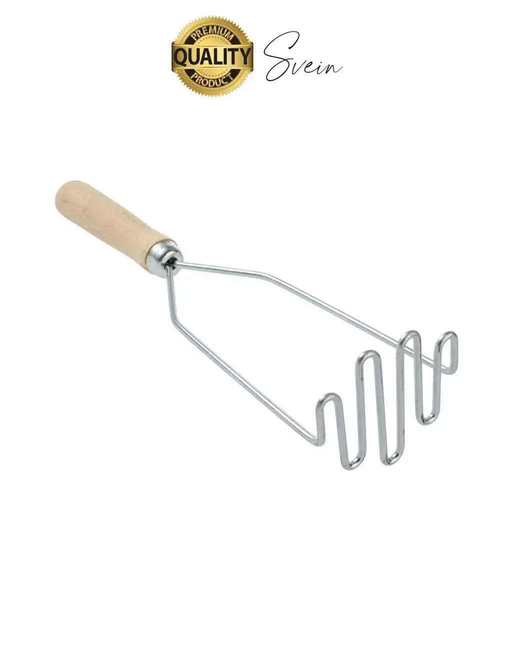 Premium Ahşap Saplı Patates Püre Sebze Yiyecek Yumurta Muz Meyve Ezici Paslanmaz Çelik Z Model