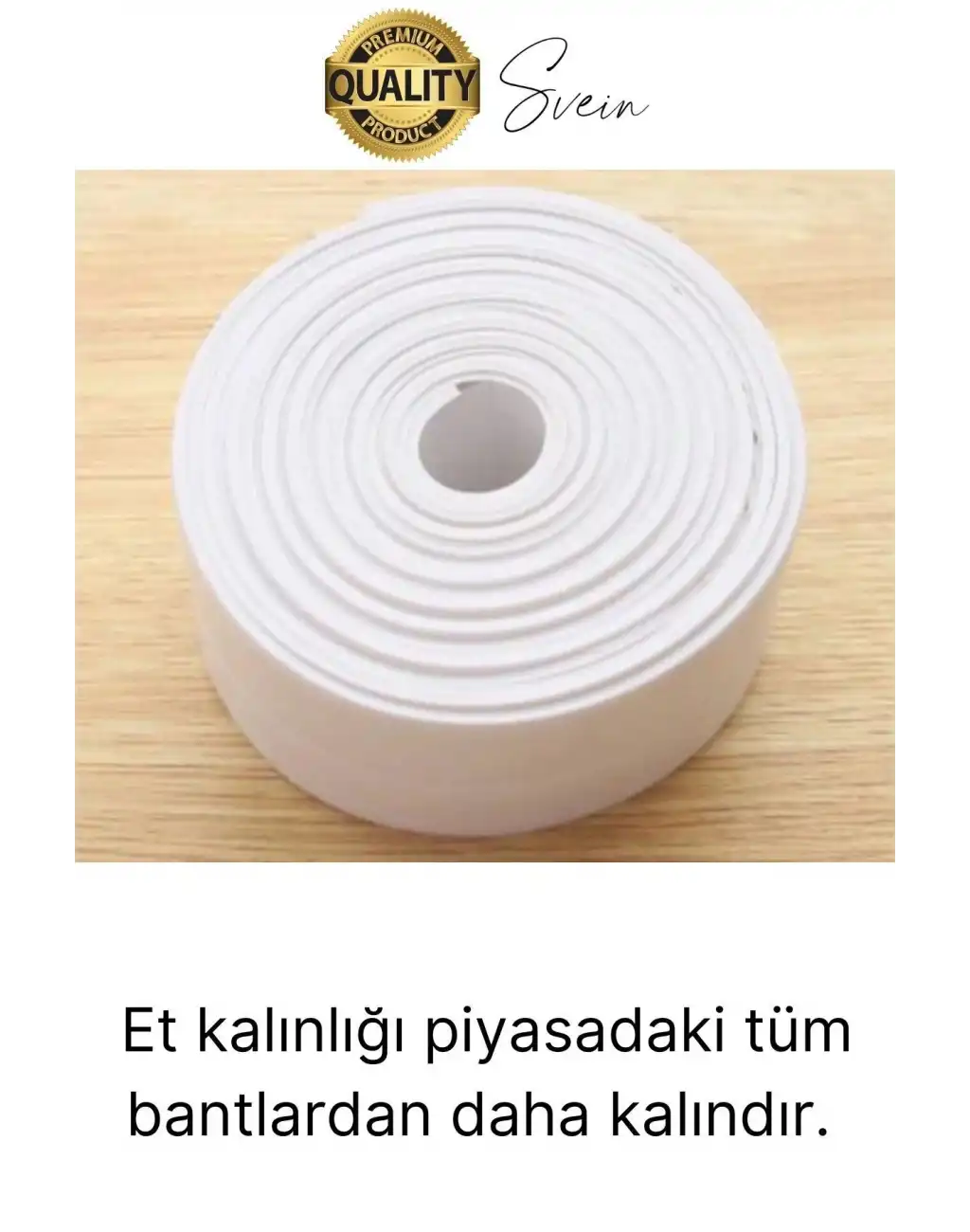 Ekstra Kalın 3.35 mt Banyo Küvet Duşakabin Mutfak Tezgah Lavabo Su Sızdırmaz Kenar Bandı Beyaz Bant