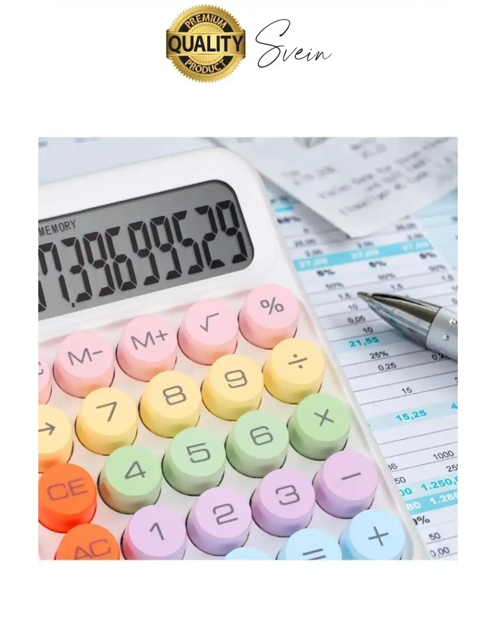 4 Fonksiyonlu Renkli Hesap Makinesi 12 Haneli Yuvarlak Tuşlu Şirin Masaüstü Ofis Kompakt
