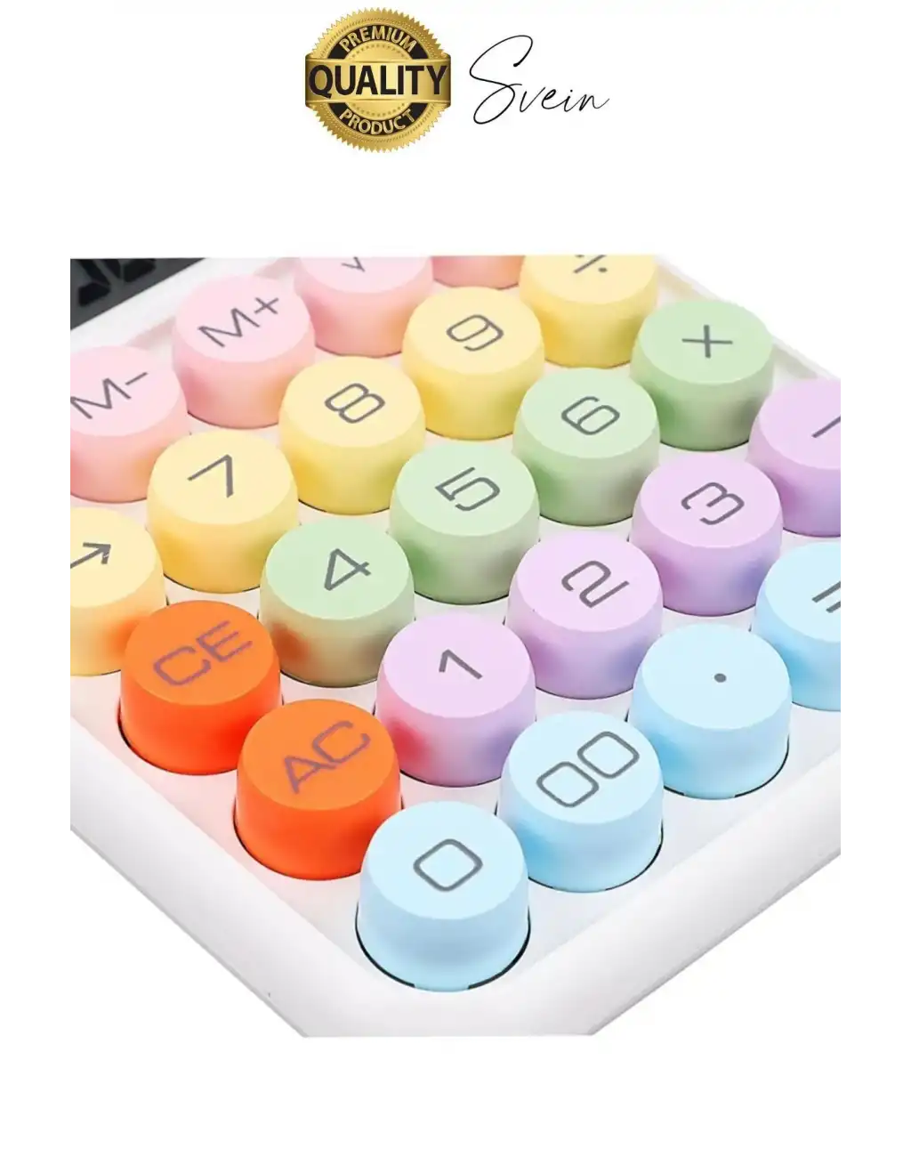 4 Fonksiyonlu Renkli Hesap Makinesi 12 Haneli Yuvarlak Tuşlu Şirin Masaüstü Ofis Kompakt