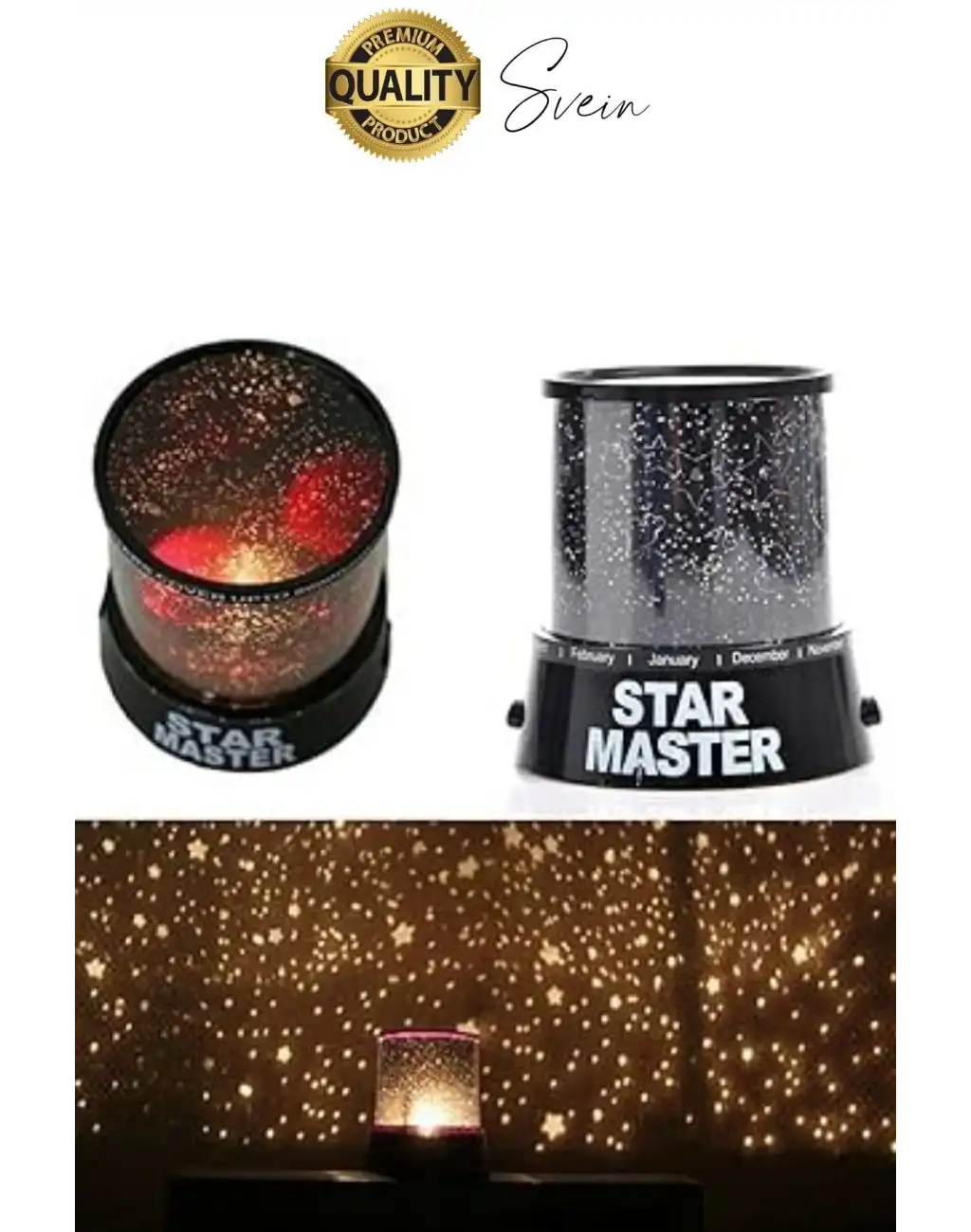 Premium Işık Yansıtmalı Yıldız Projeksiyon Gece Lambası Masa Üstü Pilli ve Usb Tavan Duvar Ambiyans