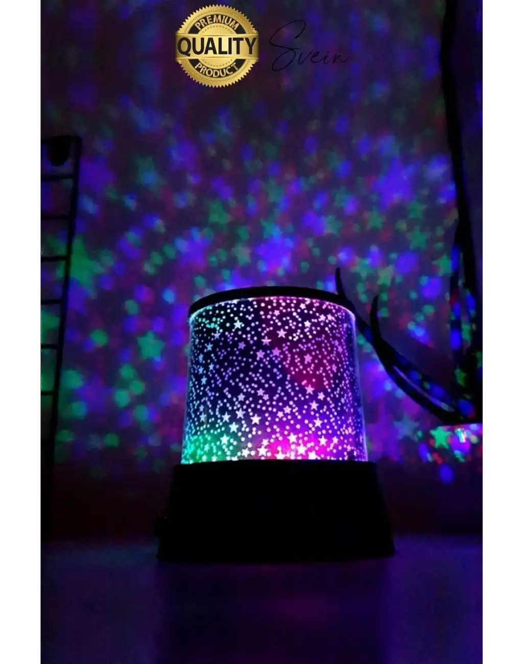 Premium Işık Yansıtmalı Yıldız Projeksiyon Gece Lambası Masa Üstü Pilli ve Usb Tavan Duvar Ambiyans