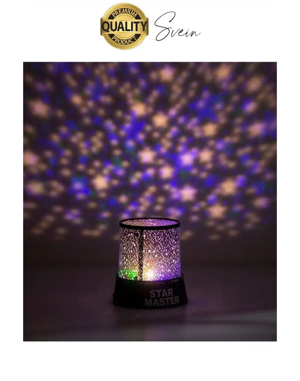 Premium Işık Yansıtmalı Yıldız Projeksiyon Gece Lambası Masa Üstü Pilli ve Usb Tavan Duvar Ambiyans