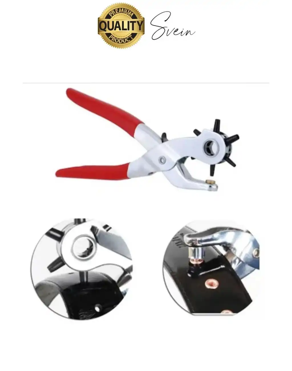 6 Uçlu Kemer ve Deri Delme Delici Aleti Ergonomik Saplı Metal Çelik Delgeç Hızlı Pratik Kolay Zımba