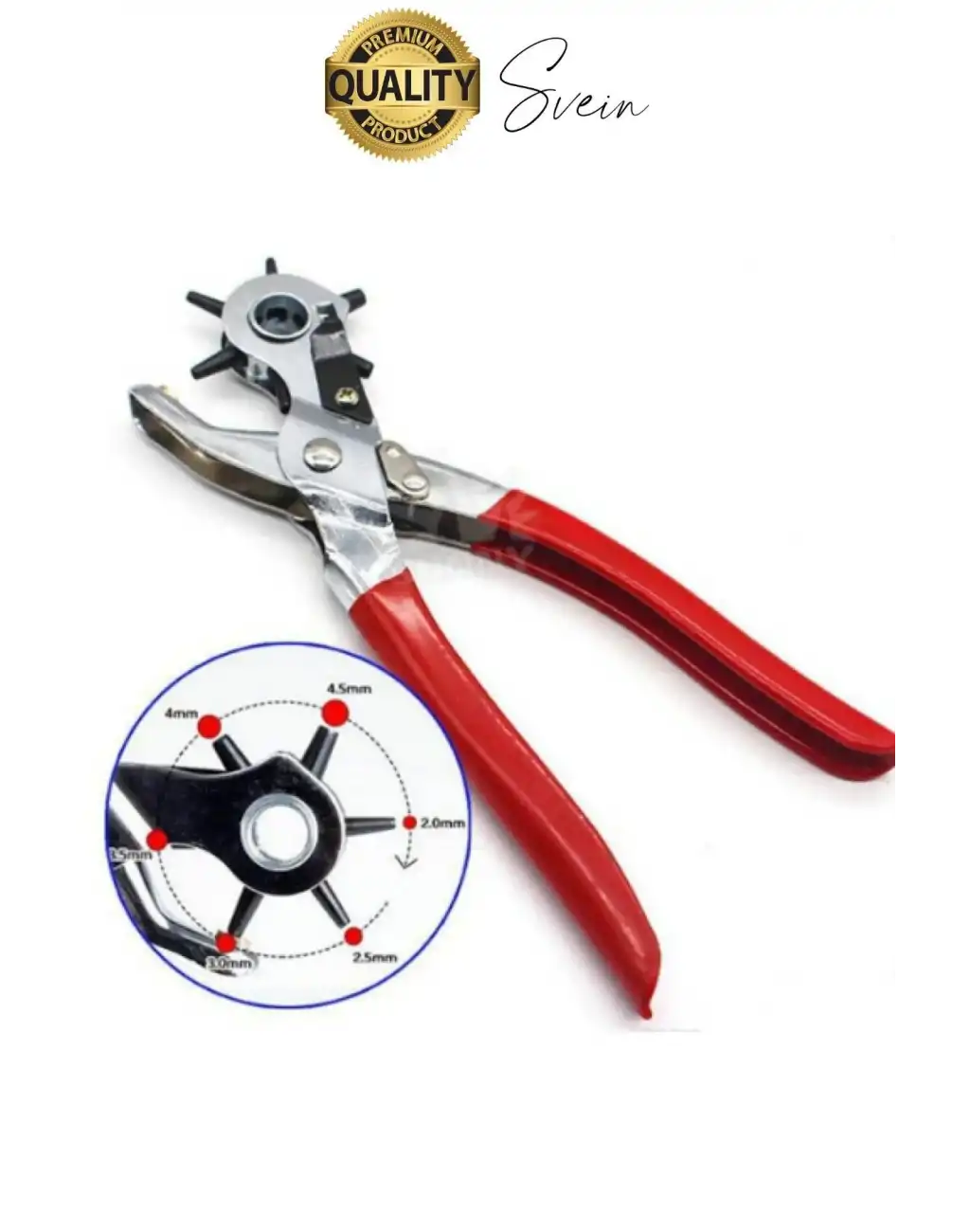 6 Uçlu Kemer ve Deri Delme Delici Aleti Ergonomik Saplı Metal Çelik Delgeç Hızlı Pratik Kolay Zımba