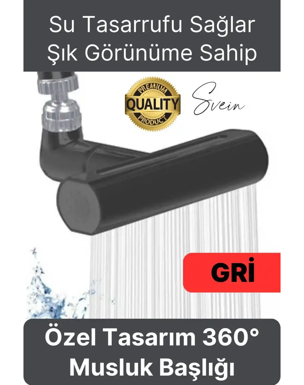 Özel Tasarım Dekoratif Mutfak Su Tasarruflu Sert Plastik 360 Derece Dönen Musluk Çok Fonksiyonlu