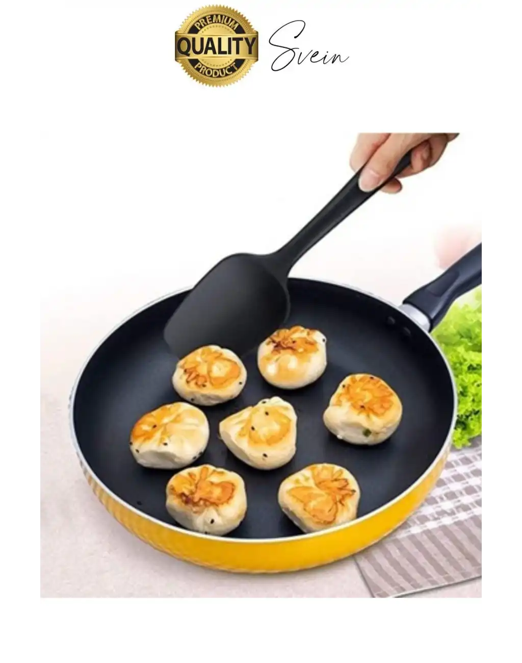 6 Parça Silikon Spatula Fırça Kaşık Bıçak Yemek Hazırlık Pasta Mutfak Seti Yanmaz Yapışmaz Siyah