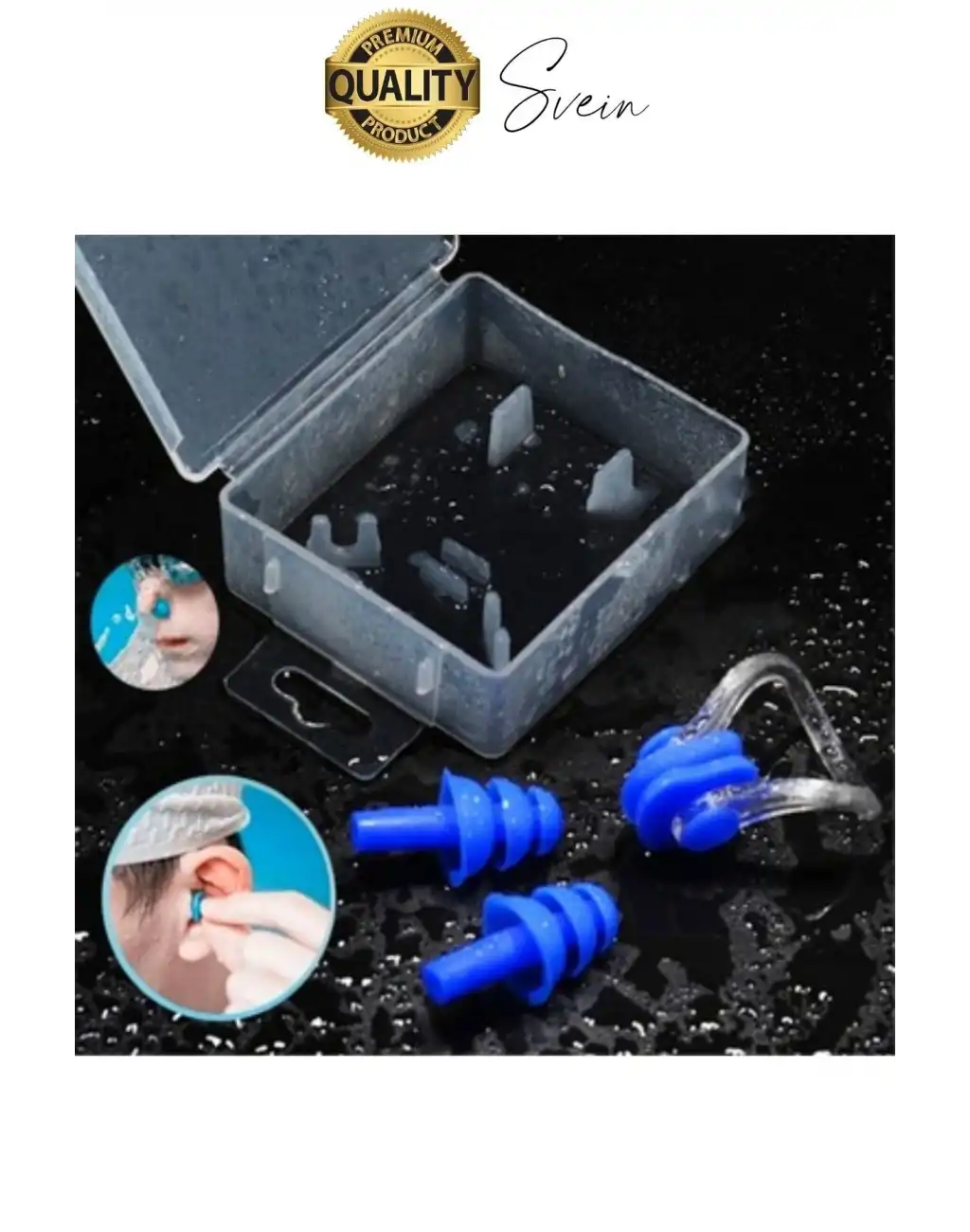 Kulak ve Burun Tıkama Seti Deniz Havuz İçin Su Kaçmasını Önleyici Tıkaç Yüzücü Tıkacı Silikon