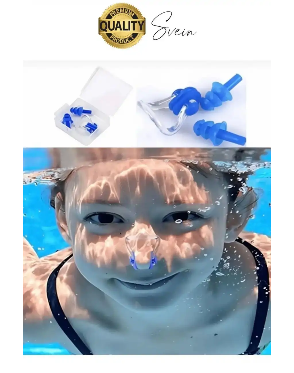 Kulak ve Burun Tıkama Seti Deniz Havuz İçin Su Kaçmasını Önleyici Tıkaç Yüzücü Tıkacı Silikon