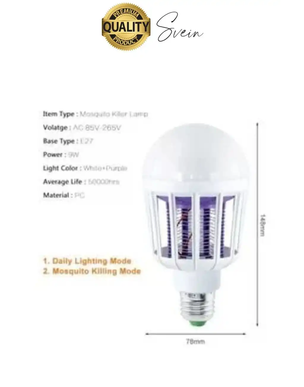 Sinek Kovucu Sineksavar Ultraviyole Ampul Sivri Böcek Haşere Giderici Öldürücü Led Işık Tasarruflu