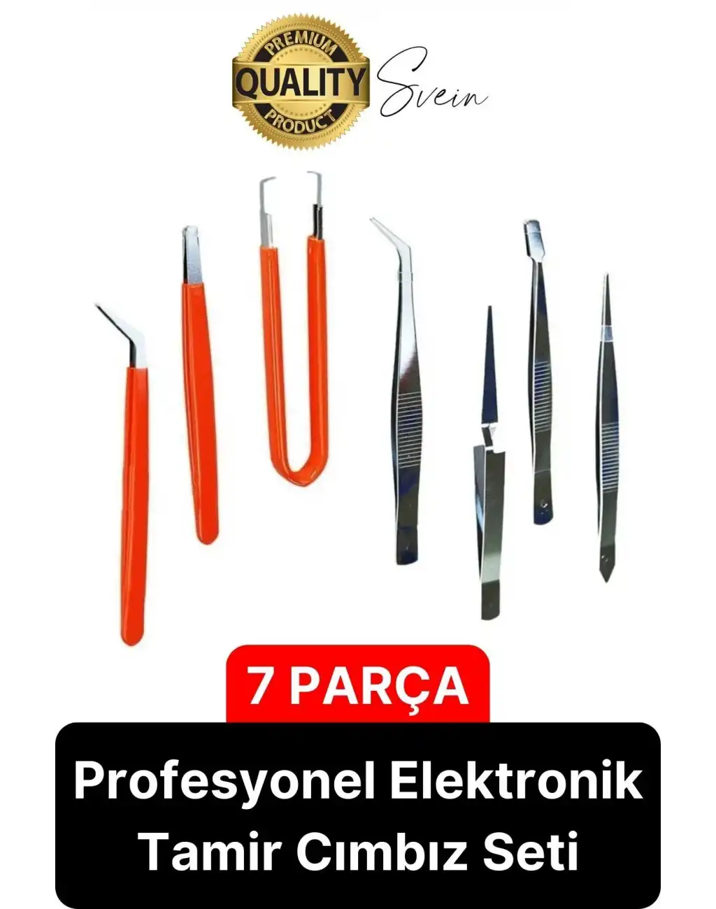 Profesyonel 7 Parça Çelik Cımbız Seti Paslanmaz Dayanıklı Elektronik Devre Telefon Saat Tamir Seti