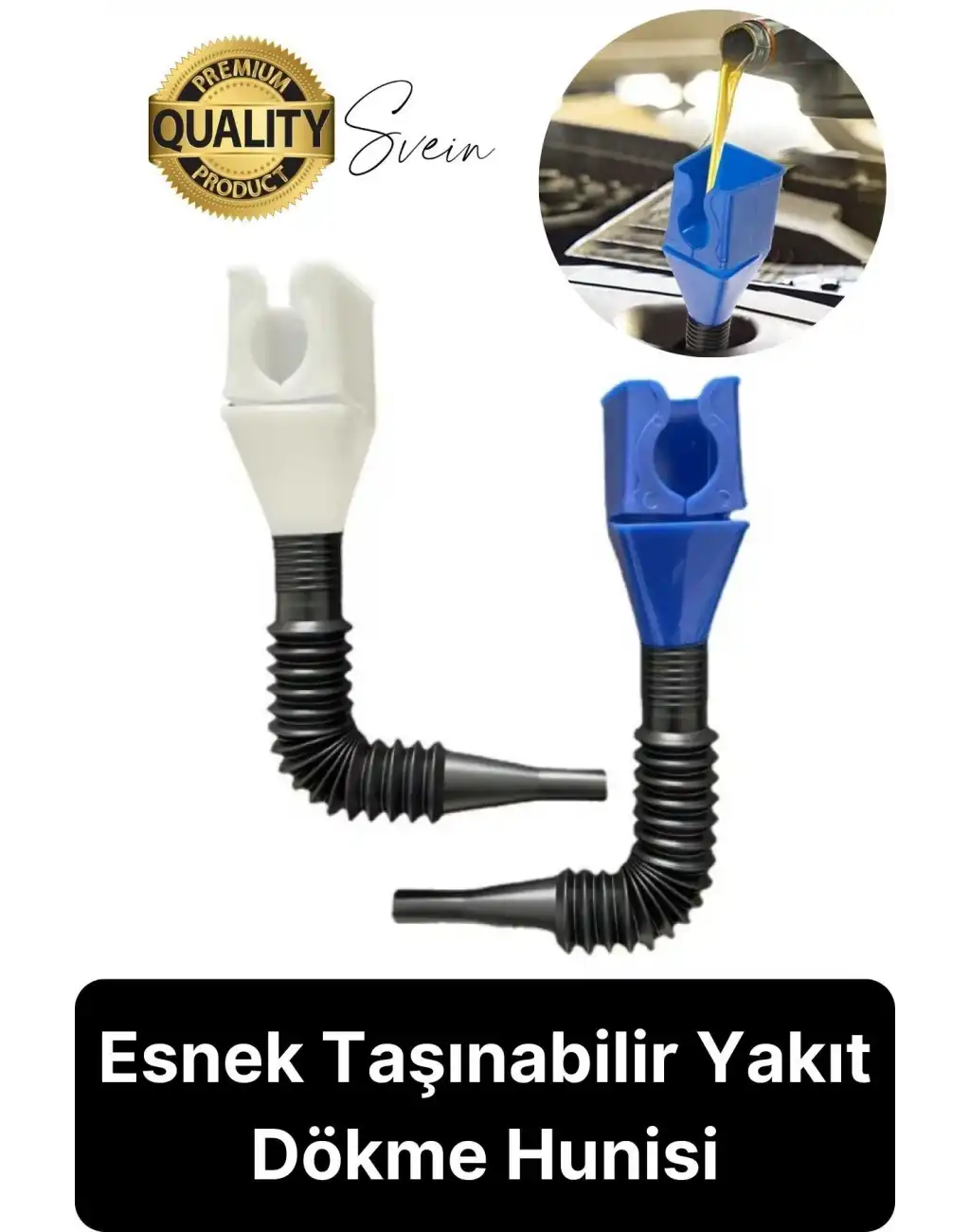 Esnek Taşınabilir Yakıt Dökme Aparatı Yağ Benzin Hunisi Araba Otomobil Hortum Pratik Araç Plastik