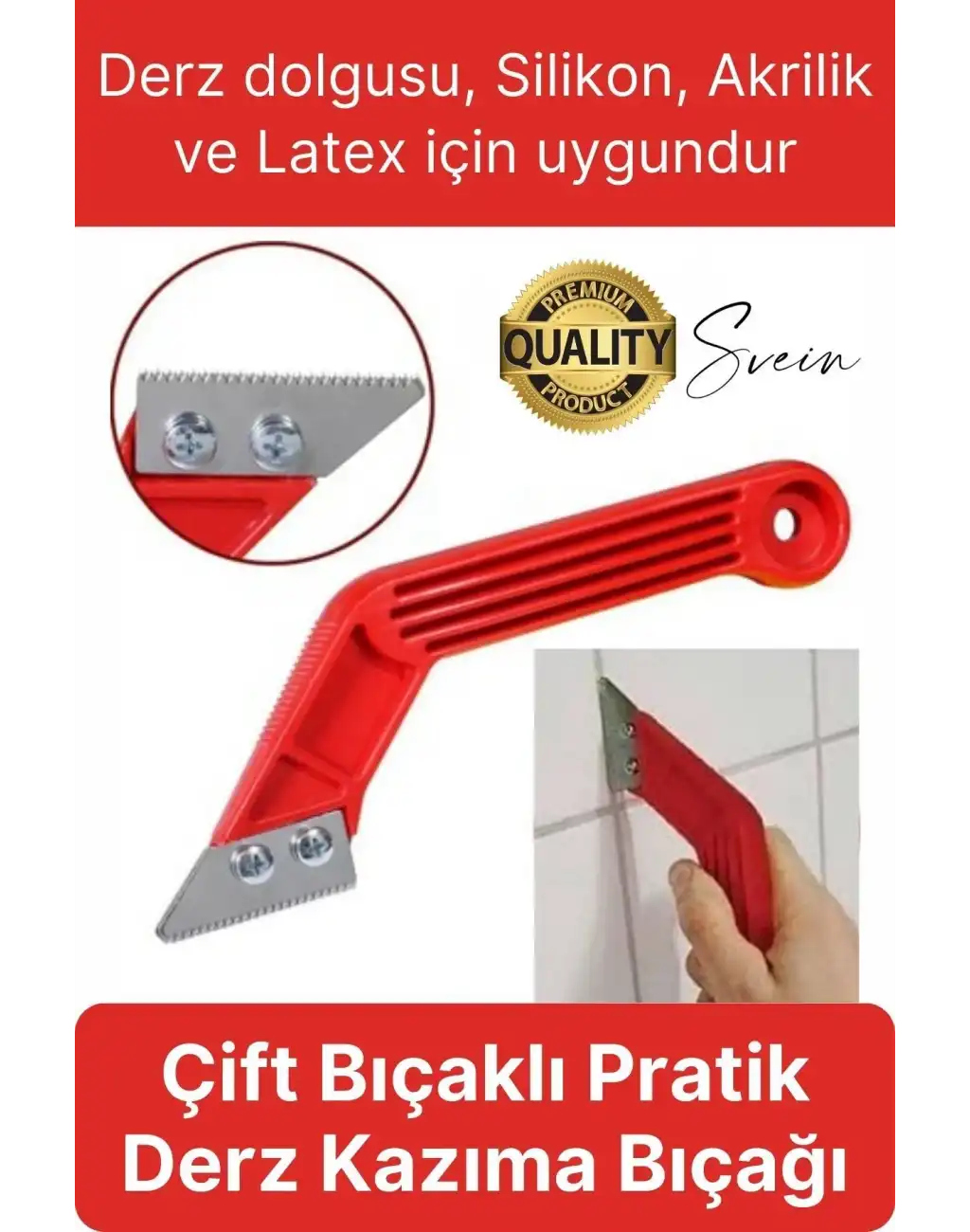 Kolay Kullanım Metal Derz Kazıma Aparatı Çift Bıçaklı Sert Zeminler İçin Beyazlatma Etkili Pratik