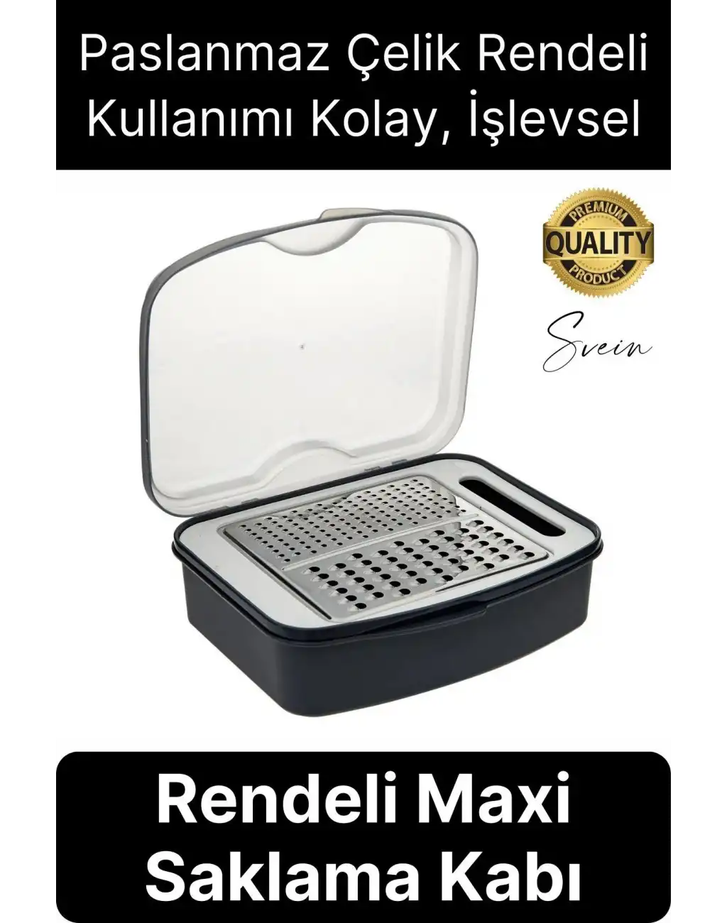 Çok Fonksiyonlu Rendeleme ve Saklama Bir Arada Geniş Kapasite Paslanmaz Çelik Rendeli Plastik Kab