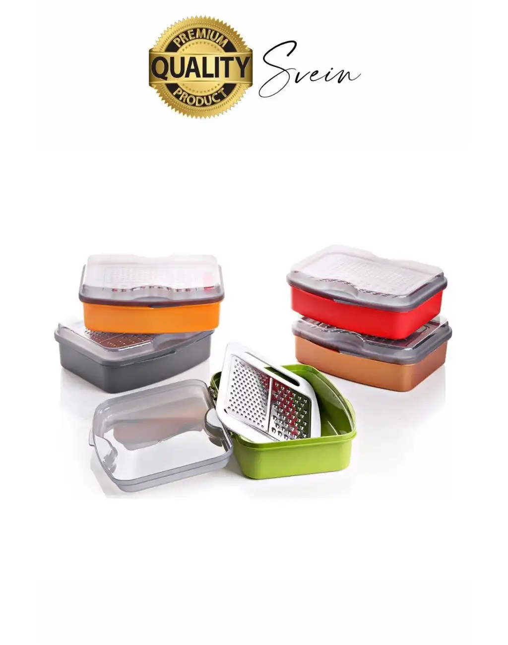 Çok Fonksiyonlu Rendeleme ve Saklama Bir Arada Geniş Kapasite Paslanmaz Çelik Rendeli Plastik Kab