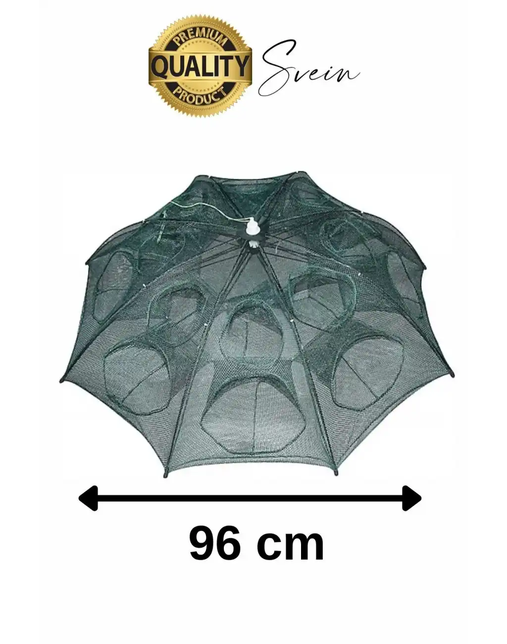 Ekstra Sağlam 16 Gözlü Balık Kapanı Ağı Cepli Büyük Boy Balık Yakalama Filesi Yem Bölmeli Fermuarlı