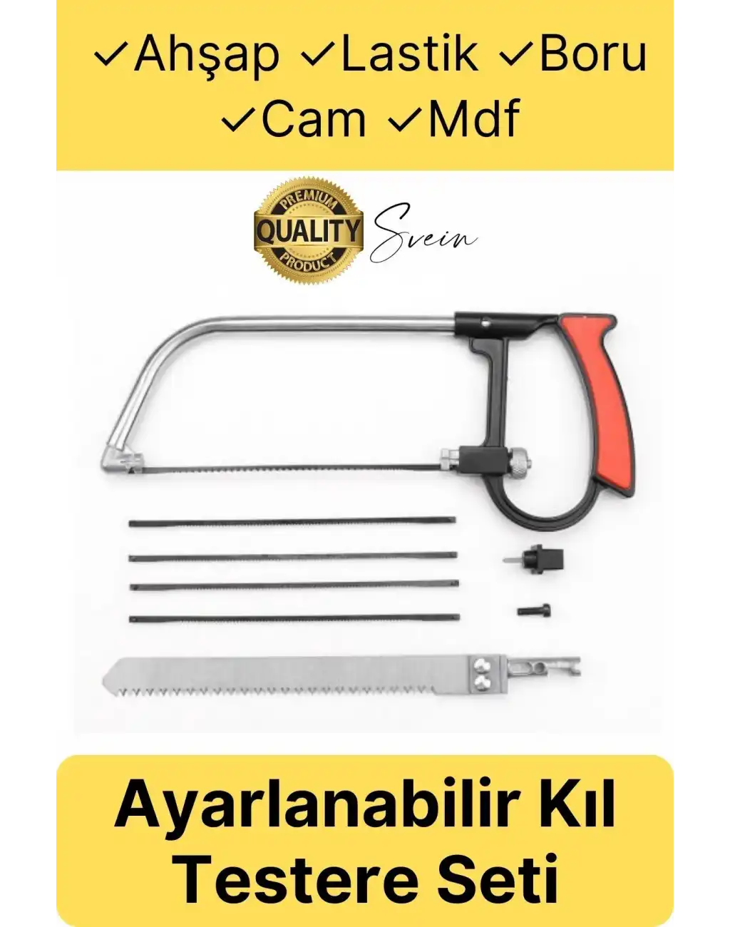 Çok Amaçlı Ev Tipi Güçlü 4 Yedek Bıçak Ayarlanabilir Ahşap Lastik Boru Kesim Kıl Testere Kesme Seti