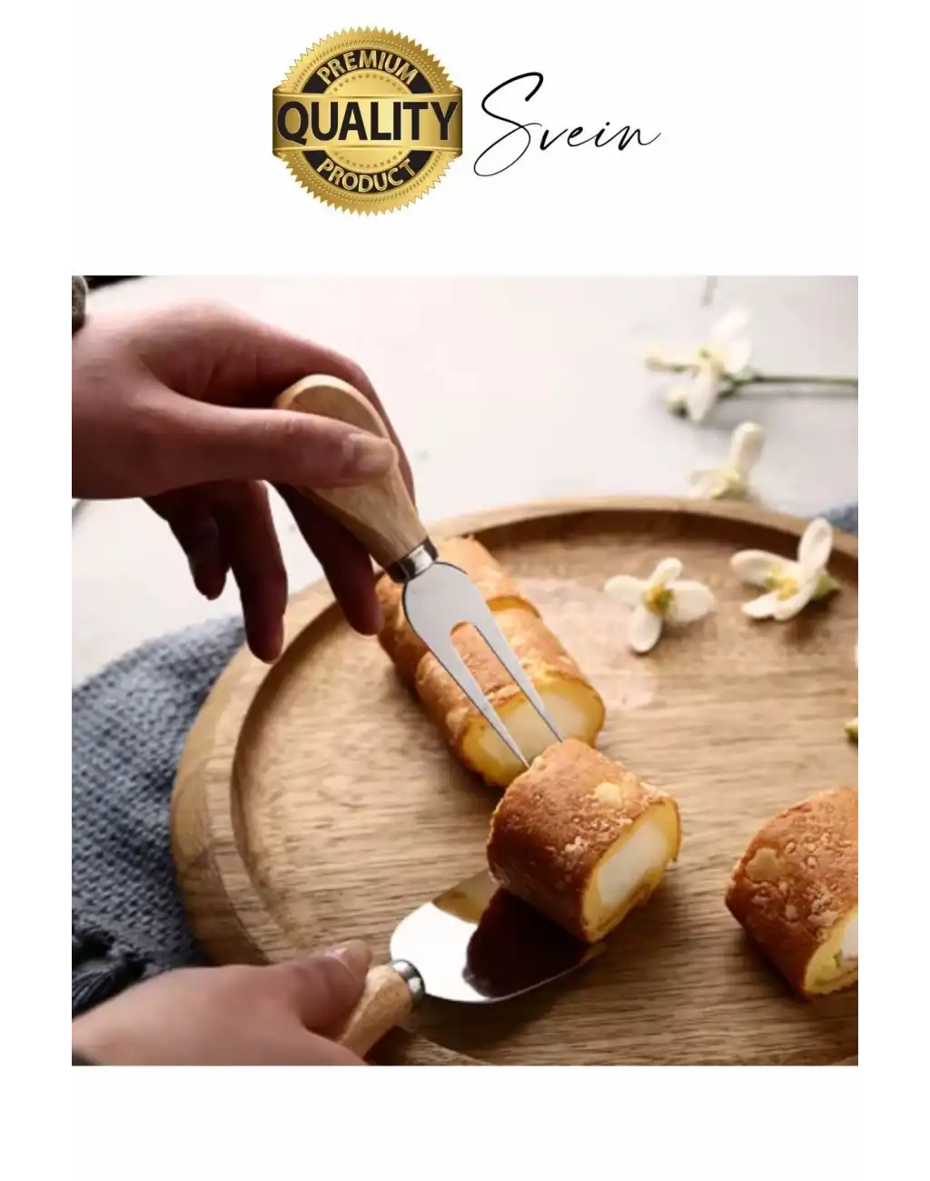 Bambu Saplı 4lü Mini Şarküteri Bıçakları Servis Sunumluk Peynir ve Ekmek Kesimi İçin Spatula Seti