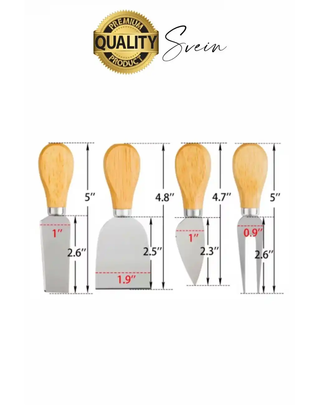 Bambu Saplı 4lü Mini Şarküteri Bıçakları Servis Sunumluk Peynir ve Ekmek Kesimi İçin Spatula Seti