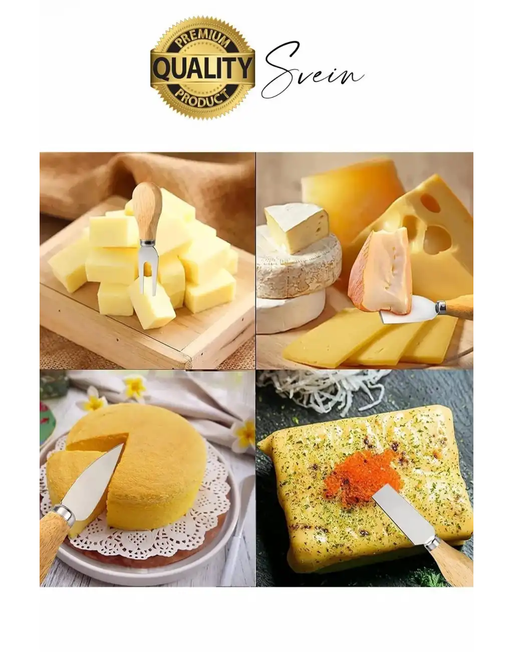 Bambu Saplı 4lü Mini Şarküteri Bıçakları Servis Sunumluk Peynir ve Ekmek Kesimi İçin Spatula Seti