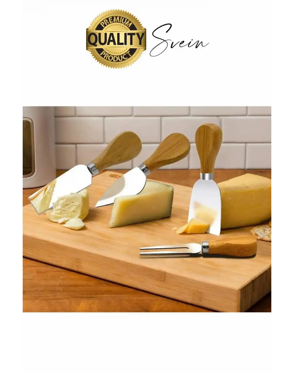 Bambu Saplı 4lü Mini Şarküteri Bıçakları Servis Sunumluk Peynir ve Ekmek Kesimi İçin Spatula Seti