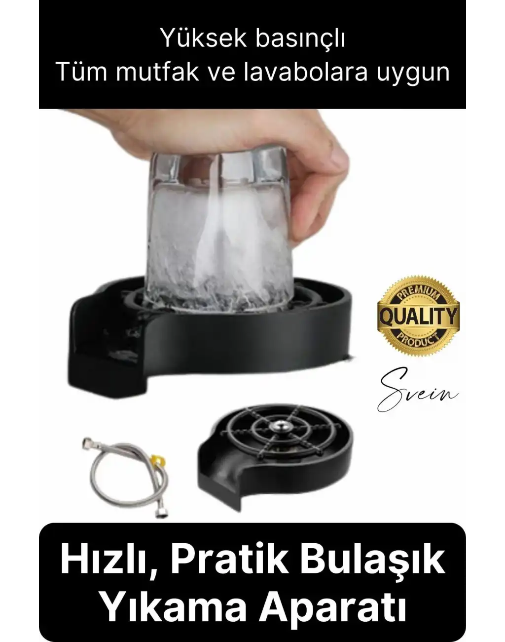 Yüksek Basınçlı Pratik Otomatik Bardak Kadeh Kupa Yıkama Musluğu Fıskiye Bulaşık Yıkama Aparatı