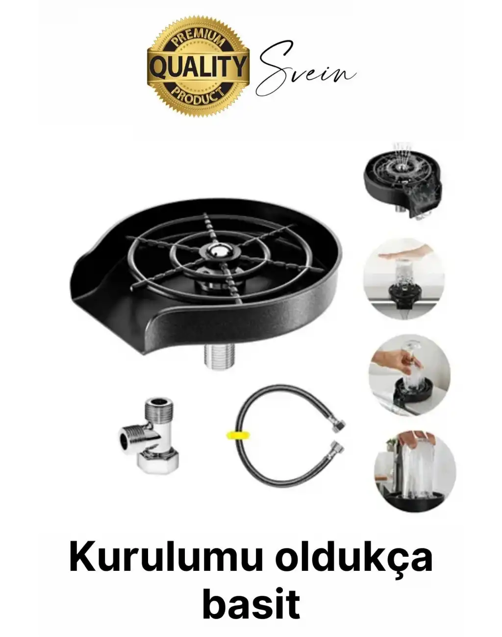 Yüksek Basınçlı Pratik Otomatik Bardak Kadeh Kupa Yıkama Musluğu Fıskiye Bulaşık Yıkama Aparatı