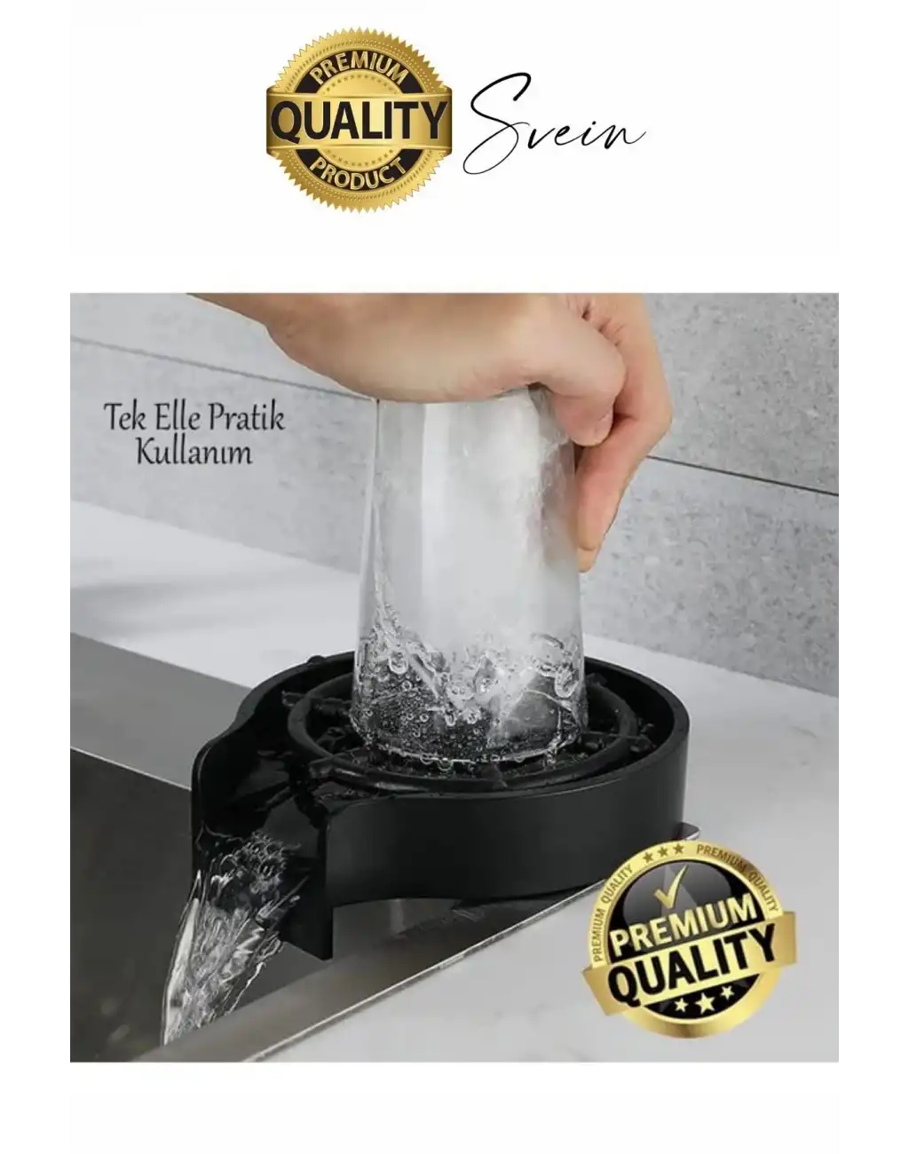 Yüksek Basınçlı Pratik Otomatik Bardak Kadeh Kupa Yıkama Musluğu Fıskiye Bulaşık Yıkama Aparatı