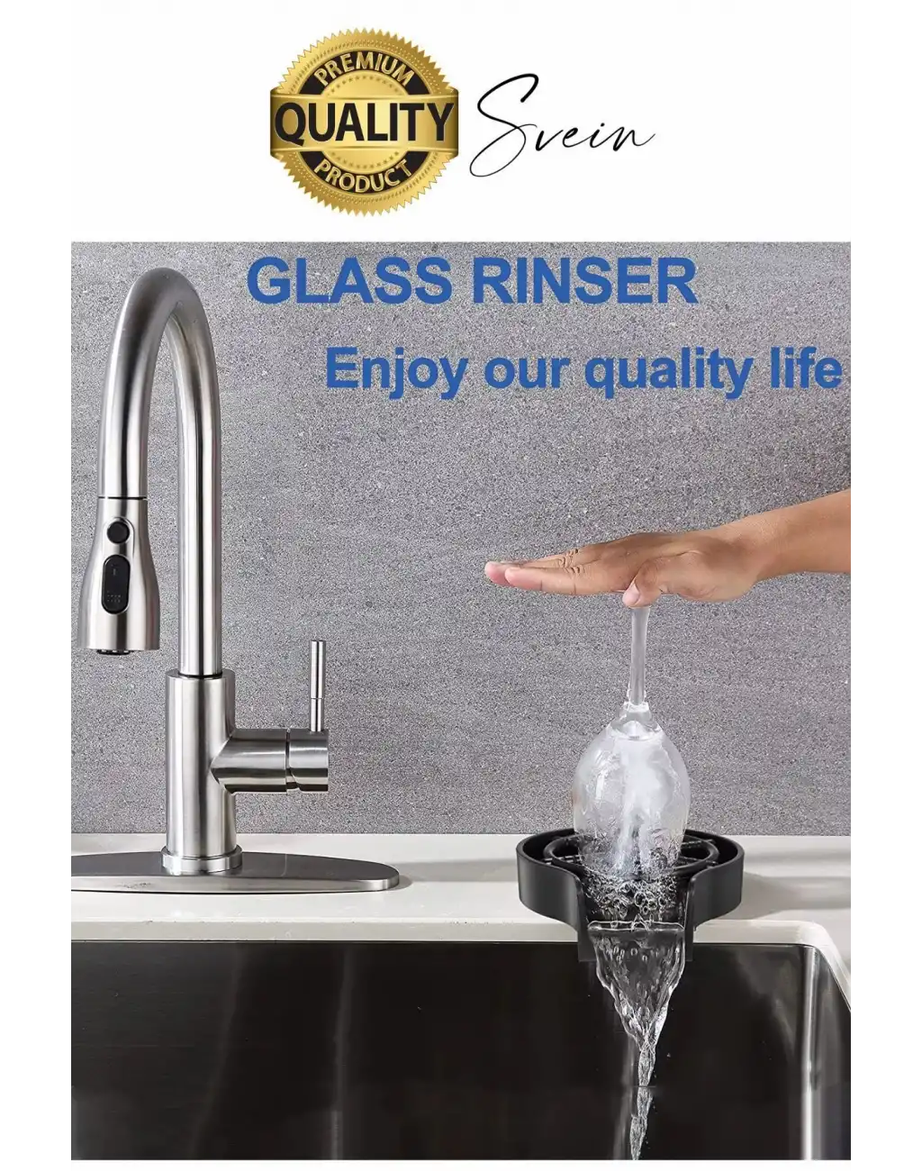 Yüksek Basınçlı Pratik Otomatik Bardak Kadeh Kupa Yıkama Musluğu Fıskiye Bulaşık Yıkama Aparatı