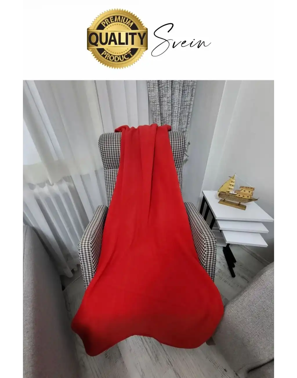 180x210 cm 2 Kişilik Sıcacık Kışlık Polar Yumuşak Rahat Konforlu Kırmızı Renk Hafif TV Battaniyesi