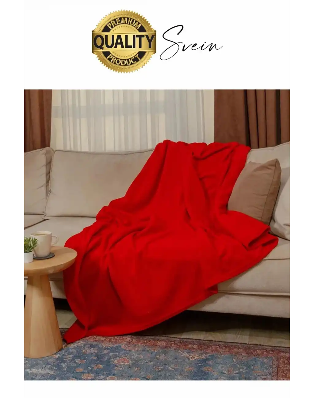 180x210 cm 2 Kişilik Sıcacık Kışlık Polar Yumuşak Rahat Konforlu Kırmızı Renk Hafif TV Battaniyesi