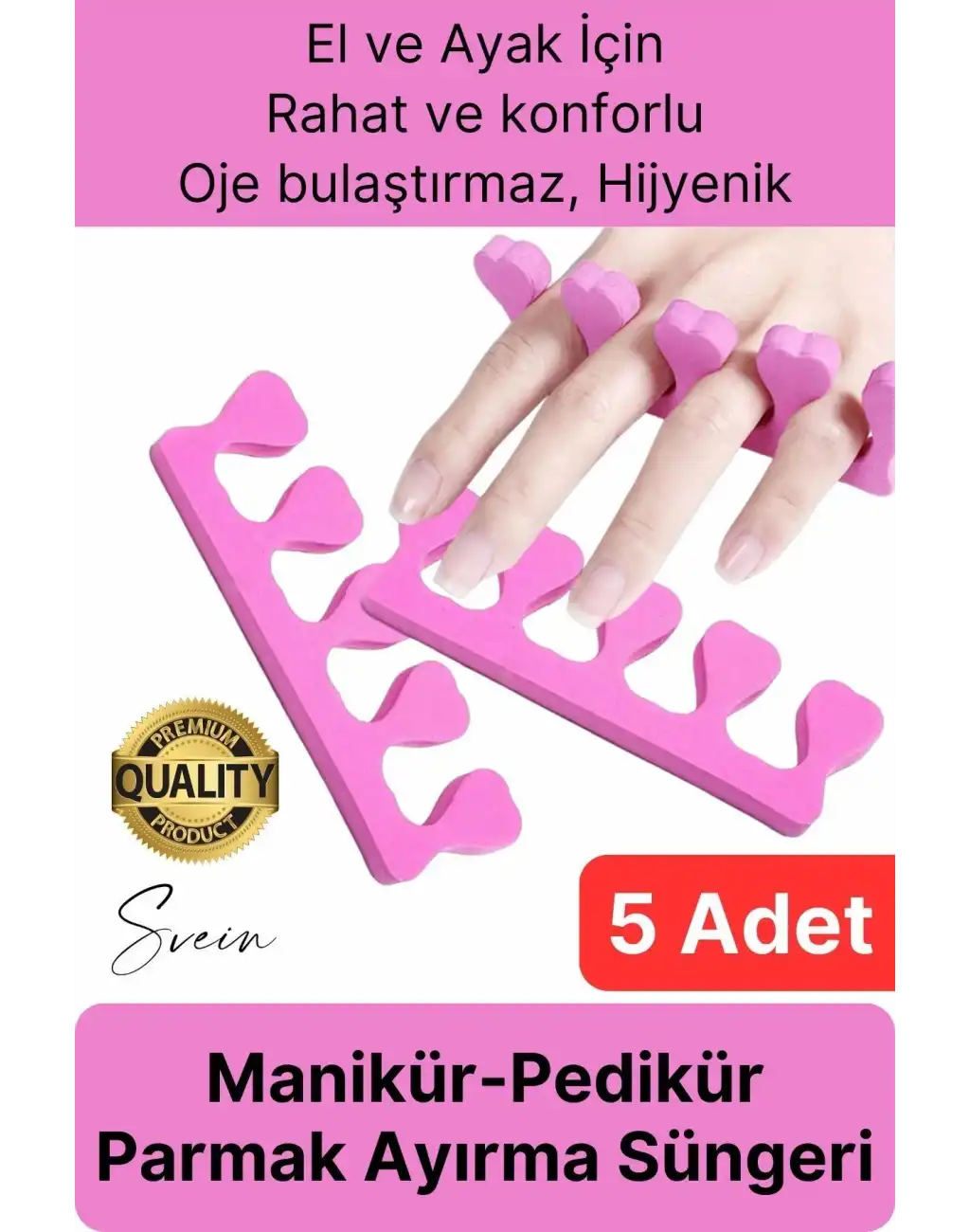 Esnek Rahat Konforlu Manikür Pedikür El Ayak Oje Parmak Ayırıcı Arası Sünger Aparatı Aleti 5 Adet