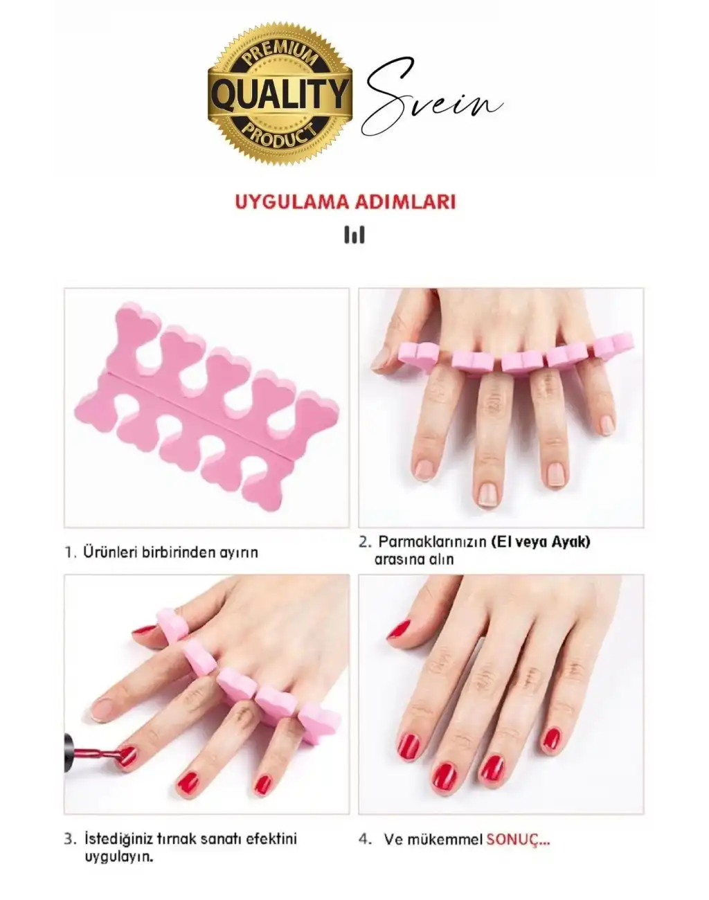 Esnek Rahat Konforlu Manikür Pedikür El Ayak Oje Parmak Ayırıcı Arası Sünger Aparatı Aleti 5 Adet