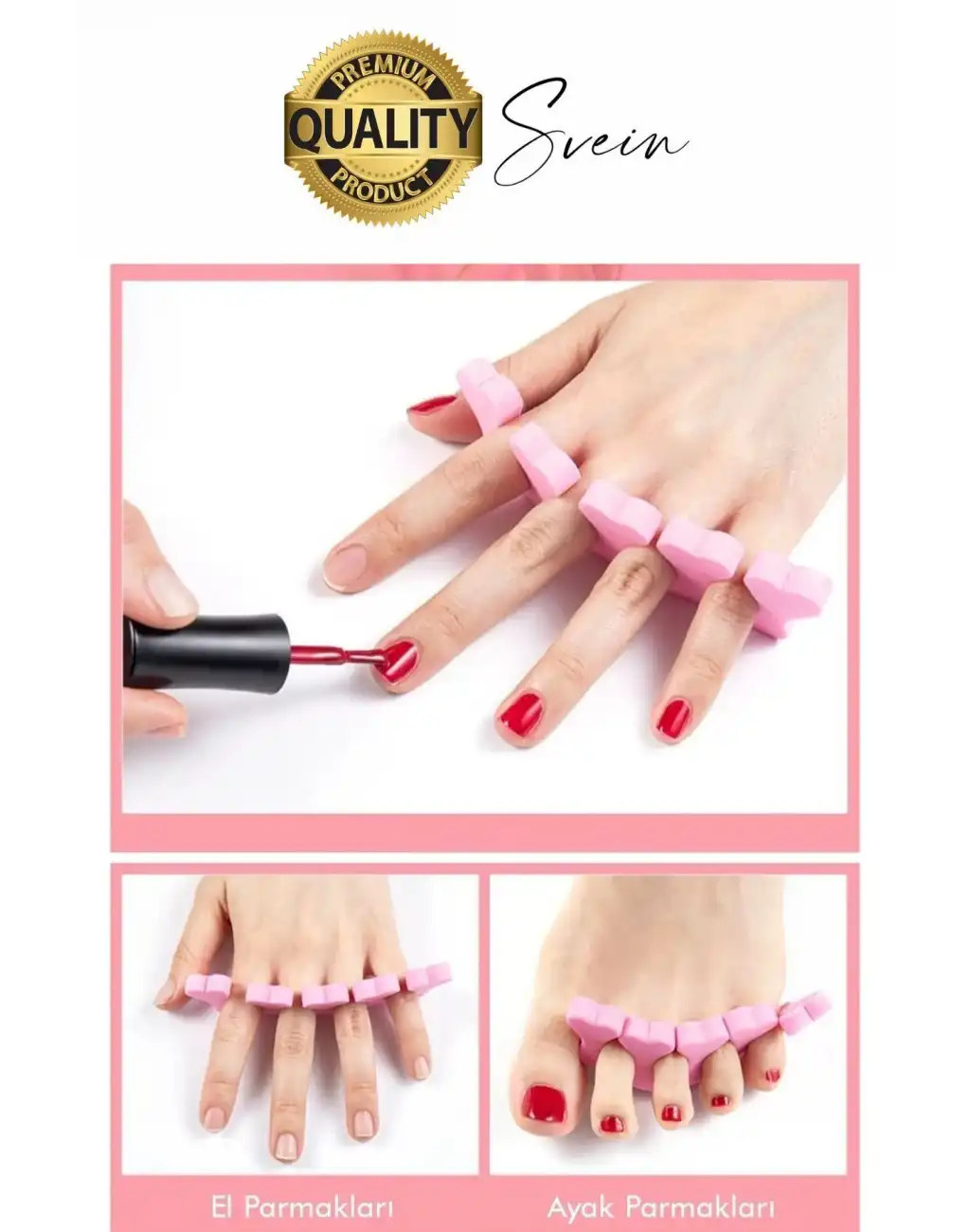 Esnek Rahat Konforlu Manikür Pedikür El Ayak Oje Parmak Ayırıcı Arası Sünger Aparatı Aleti 5 Adet