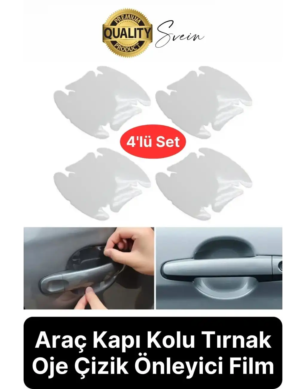 Araba Kapı Kolu Çizilme Koruyucu Şeffaf Film Yapışkanlı Boya Kaldırmaz Zarar Vermez Çizik Koruma