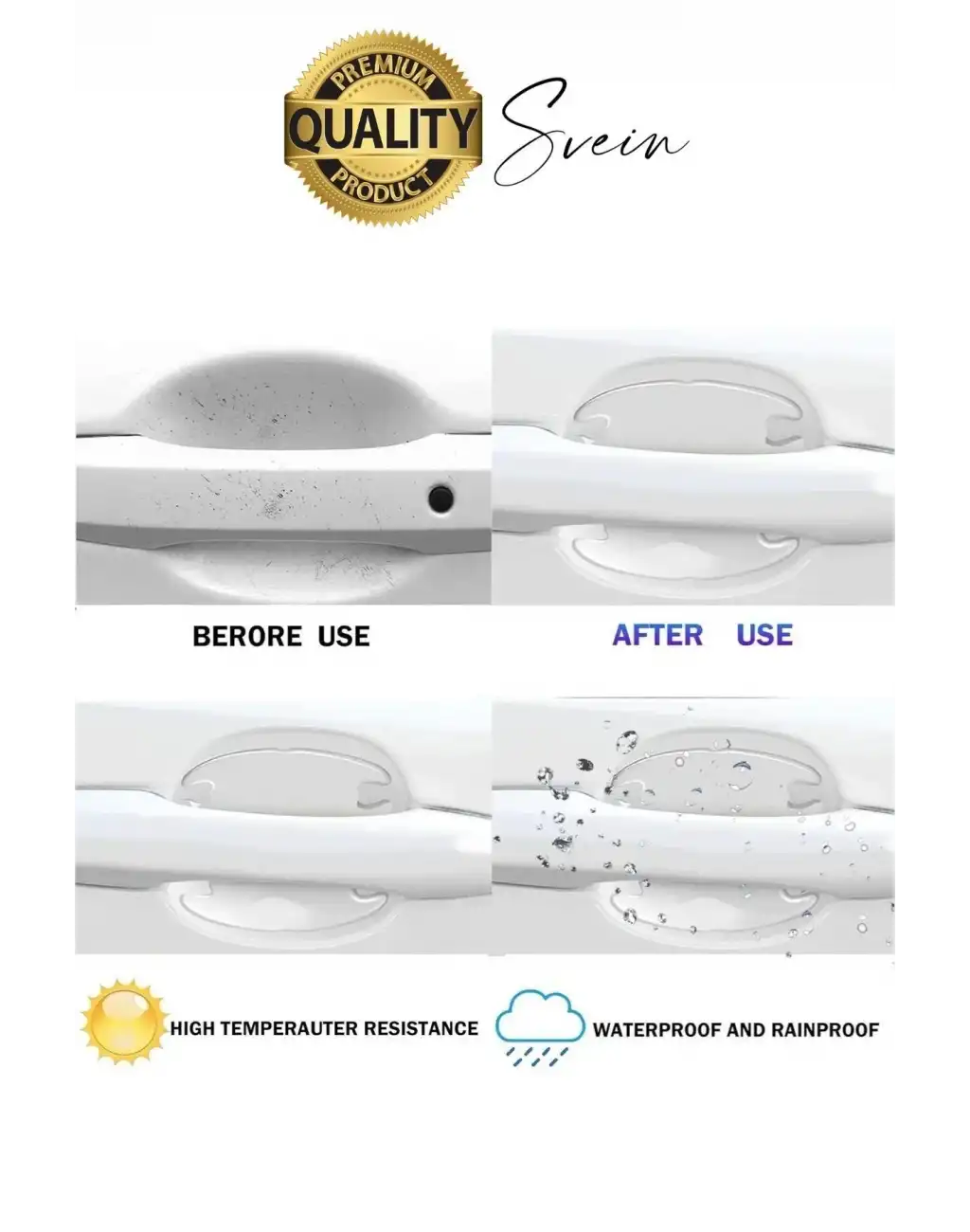 Araba Kapı Kolu Çizilme Koruyucu Şeffaf Film Yapışkanlı Boya Kaldırmaz Zarar Vermez Çizik Koruma