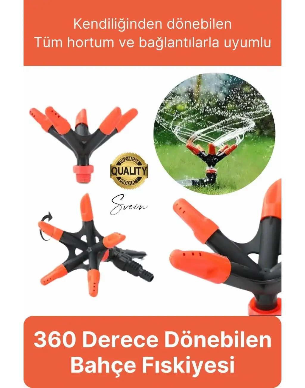 Kendiliğinden Hareketli Dönebilen Çok Yönlü Çim Bahçe Sulama Fıskiye 360 Derece Bakım Aparatı