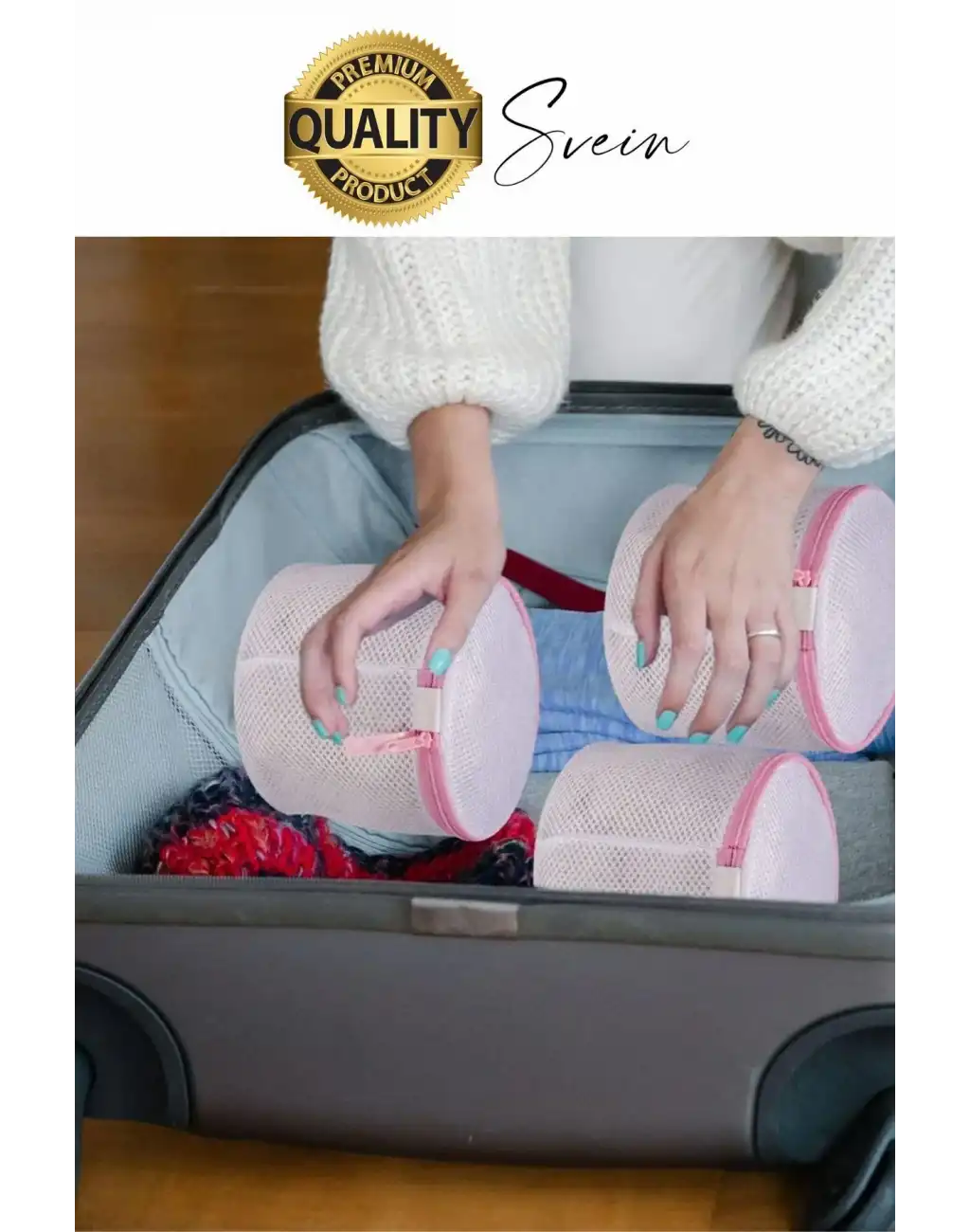 Premium 4 Adet İç Çamaşır Sütyen Yıkama Filesi Fermuarlı Yırtılmaz Çorap Temizlik Torbası Dayanıklı