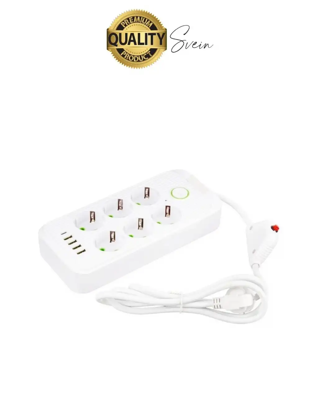 Premium Yeni Nesil Akım Korumalı 6lı Grup Priz Uzatma 4 USB Çıkışlı Bağlantılı Fiş 3000 Watt