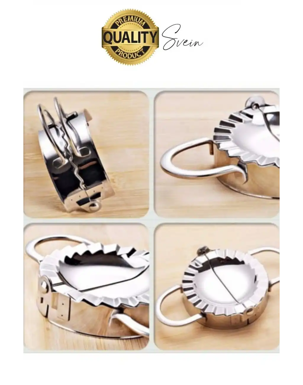 Pratik Metal Hamur Kapatıcı Çi Börek Mantı Kurabiye Poğaça Kalıbı Paslanmaz Çelik 17.5 cm 1 Adet