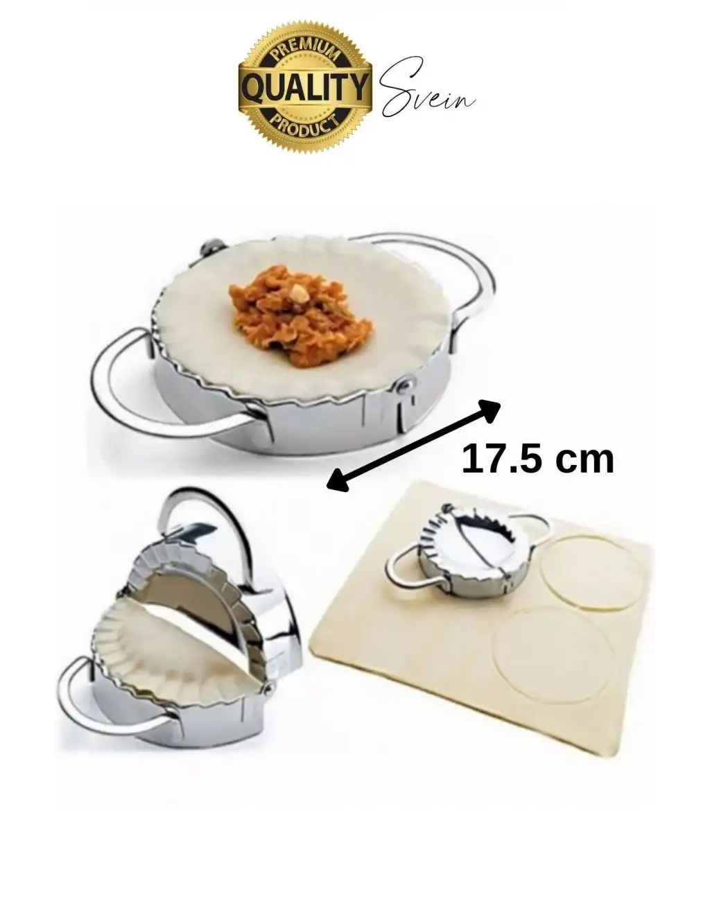 Pratik Metal Hamur Kapatıcı Çi Börek Mantı Kurabiye Poğaça Kalıbı Paslanmaz Çelik 17.5 cm 1 Adet