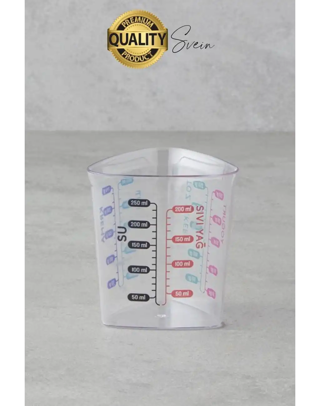 Premium 3lü Set Plastik Ölçü Kabı 12 Çeşit Malzeme Ölçme Şeffaf Mutfak Gereci Galeta Unu İrmik