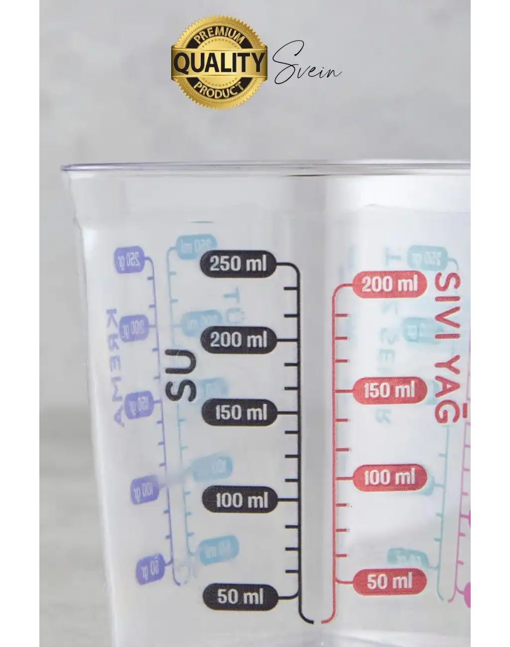 Premium 3lü Set Plastik Ölçü Kabı 12 Çeşit Malzeme Ölçme Şeffaf Mutfak Gereci Galeta Unu İrmik