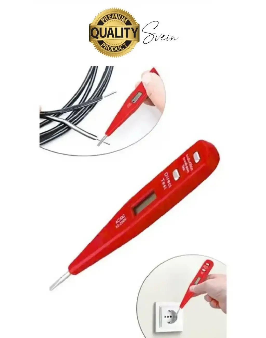 Premium Dijital Ekranlı Kontrol Kalemi Temaslı Temassız Voltaj Test Aleti Elektrik Akım Cihazı