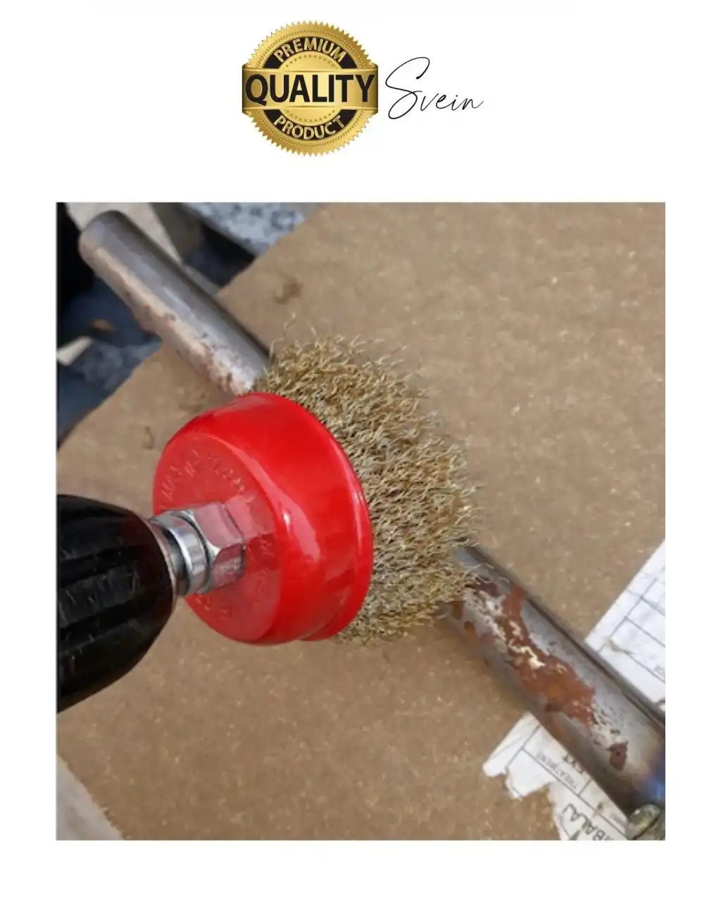 Dayanıklı Çanak Saçaklı Tel Fırça Seti 5 Parça Sarı Telli Dairesel Matkap Uyumlu Pas Kir Temizleyici