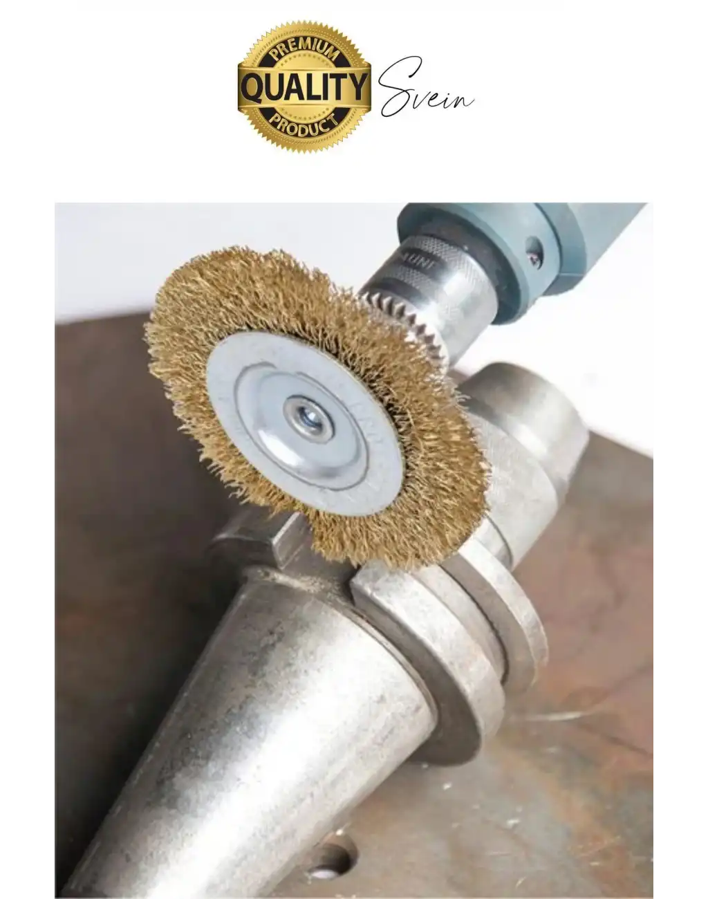 Dayanıklı Çanak Saçaklı Tel Fırça Seti 5 Parça Sarı Telli Dairesel Matkap Uyumlu Pas Kir Temizleyici